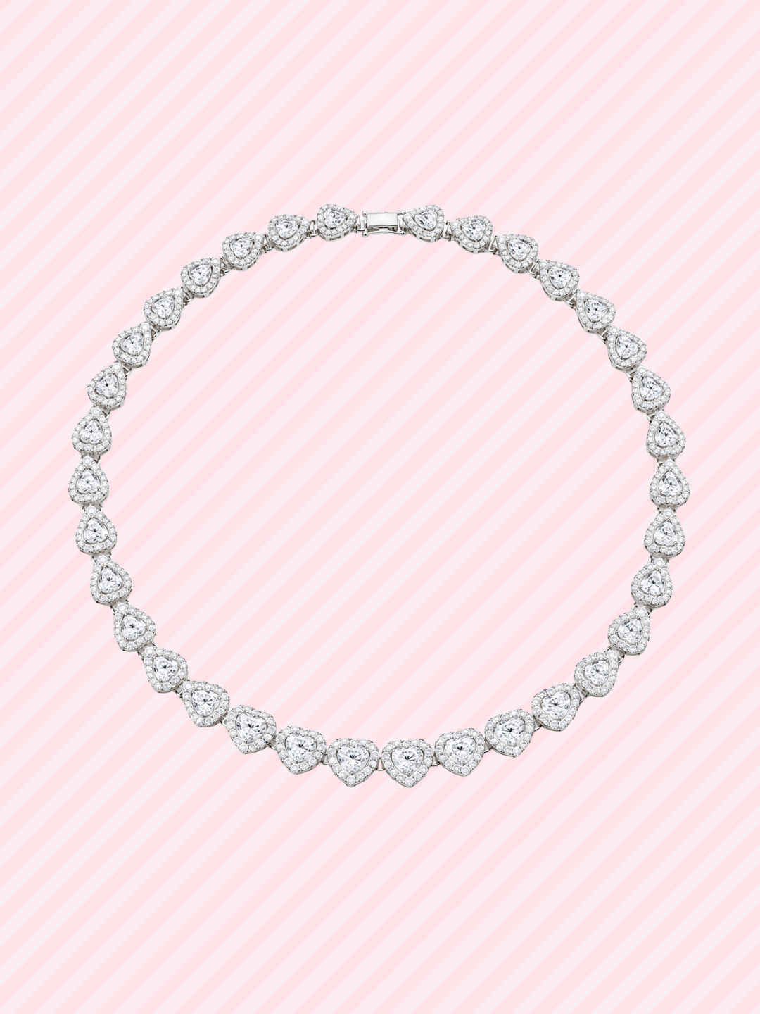 Collar Corazones Diamantados